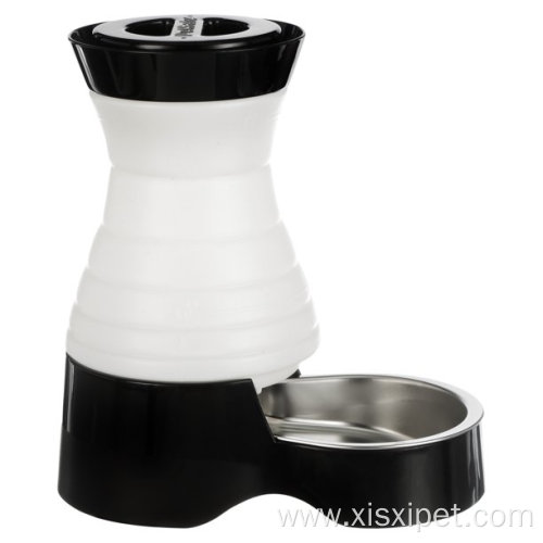 Pet Feeder Stainless Steel Bowl Dry Kibble Dispenser